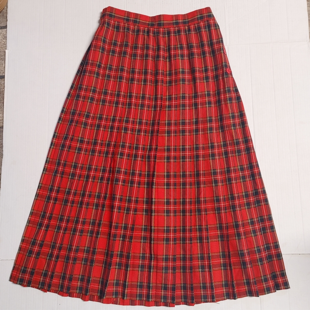 COUNTERPARTS Vintage Long Line Midi Plaid Kilt Size 10